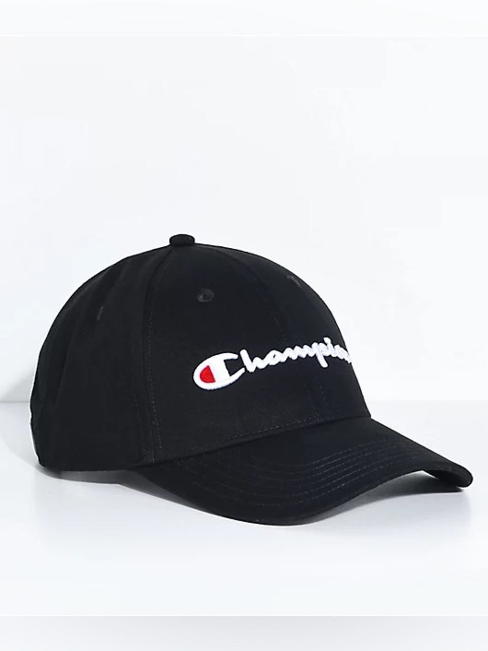 Champion Classic Twill Black Strapback Hat